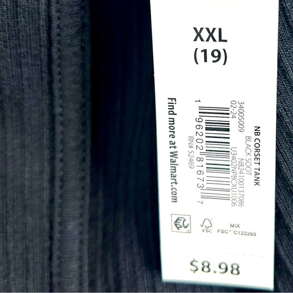 NWT No Boundaries Corset Style Tank Top Size XXL 19 Juniors 🖤 - Picture 3 of 6